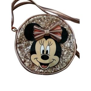 Minnie Mouse Disney Pink Sparkly Round Crossbody‎ Purse